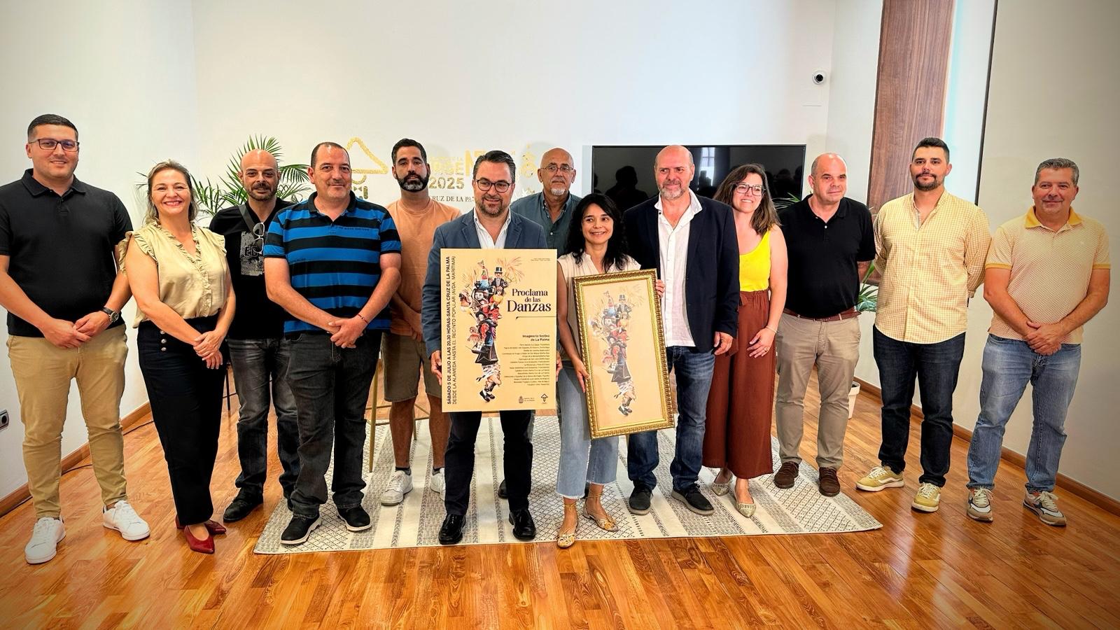 Lee más sobre el artículo La Proclama de Danzas de la Bajada de la Virgen estrena un cartel alusivo a las diferentes iconografías festivas de La Palma