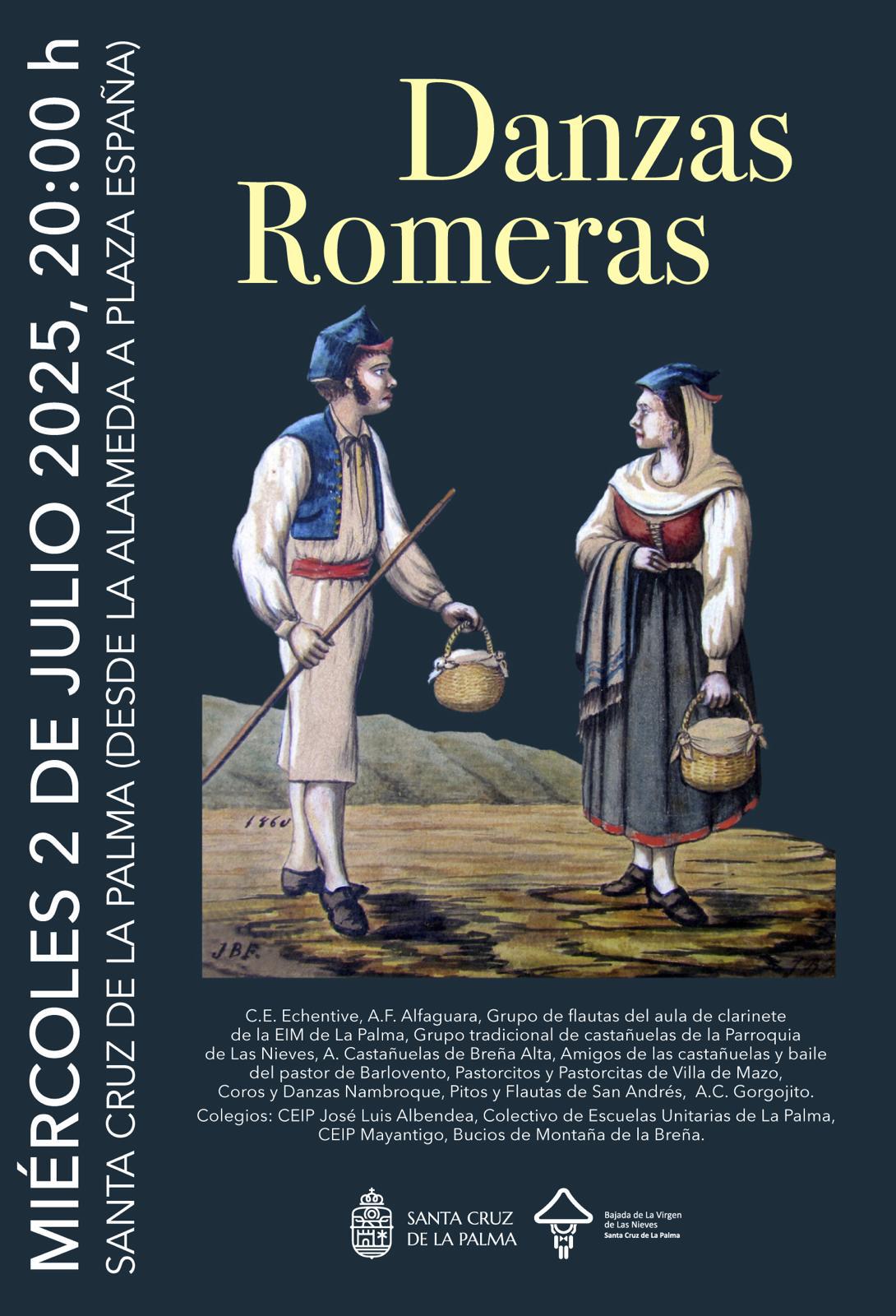 Lee más sobre el artículo La Bajada de La Virgen de las Nieves incorpora las ‘Danzas Romeras’ a la programación de la Semana Chica